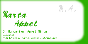 marta appel business card